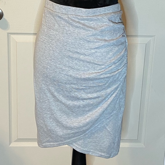 grey bodycon midi skirt
